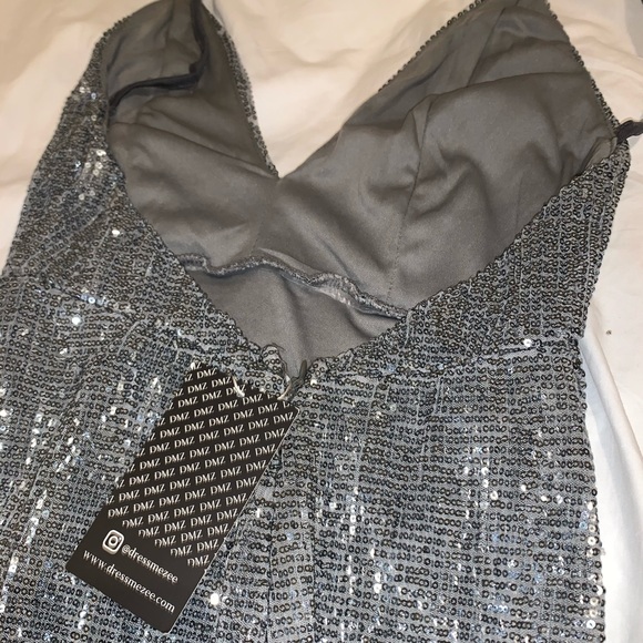 Silver Homecoming/Prom Dress FROZEN HEART' SEQUIN - Picture 4 of 7